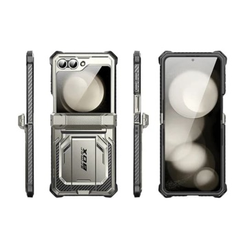 [Pachet 360°] Husa + folie Samsung Galaxy Z Flip6 I-Blason Armorbox - Gri - Img 6