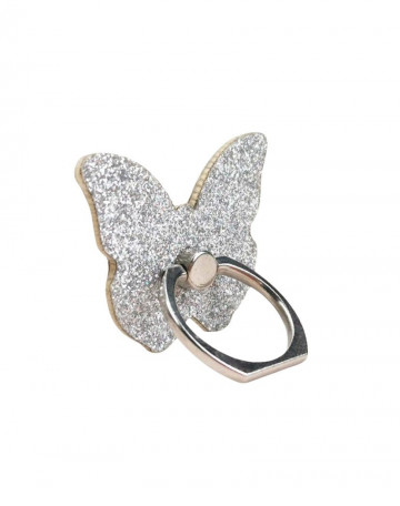 Suport telefon tip inel Butterfly Gray - Img 1