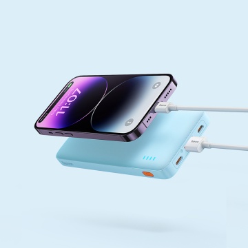 Acumulator Extern USB, Type-C, Micro-USB, 20W, 10000mAh + Cablu Type-C - Baseus Airpow (P10022801313-00) - Galaxy Blue - Img 7