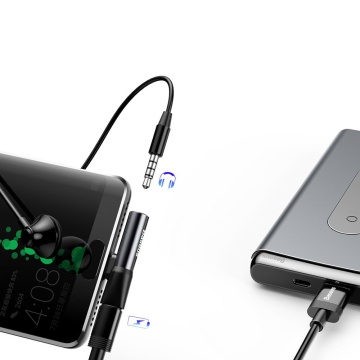 Adaptor audio Type-C la Type-C, Jack 3.5 mm Baseus L41 - Negru - Img 5