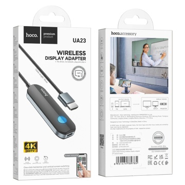 Adaptor cablu video si audio Hoco wireless la HDMI 4K@30Hz, cablu tip C pentru incarcare, compatibil numai cu Apple - negru - Img 6