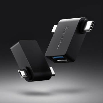 Adaptor OTG USB 3.0 la Micro-USB, Type-C Ugreen 30453 - Negru - Img 2
