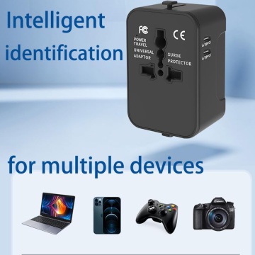 Adaptor priza EU la US, UK, AUS, 2 x USB-C, Techsuit, HHT202-2C - Alb - Img 5