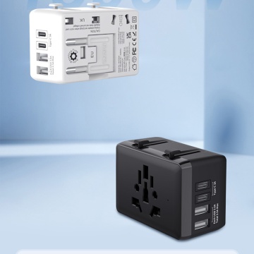 Adaptor priza EU la US, UK, AUS, PD45W, Techsuit, HHT203A - Alb - Img 3
