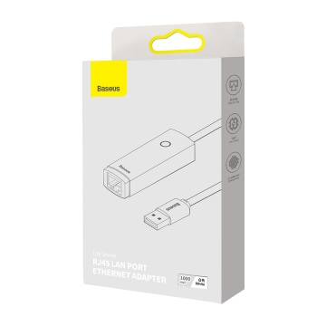 Adaptor USB la RJ45 LAN Baseus, 1000Mbps, WKQX000102 - Alb - Img 2