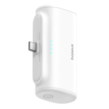 Baterie Externa Type-C, 20W, 5000mAh + Cablu Type-C - Baseus (P10068306213-00) - Alb - Img 3