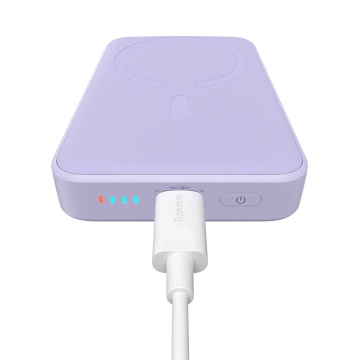 Baterie Externa USB-C, MagSafe, 10000mAh, 20W - Baseus Magnetic Mini (PPCX110105) - Purple - Img 6