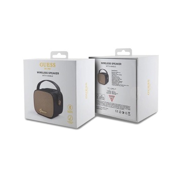 Boxa Portabila Bluetooth 5.3, TWS, 5W, AUX, TF Card - Guess Wireless Speaker PU Leather 4G Script Logo (GUWSB2P4SMK) - Negru - Img 3