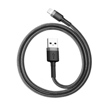 Cablu de date Lightning Baseus, 2.4A, 480Mbps, 50cm, CALKLF-AG1 - Gri - Img 3