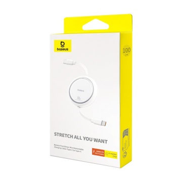 Cablu de date Super Fast Charging PD100W Baseus Free2Draw Mini - Alb - Img 8