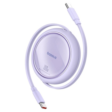 Cablu de date Super Fast Charging PD100W Baseus Free2Draw Mini - Violet - Img 1