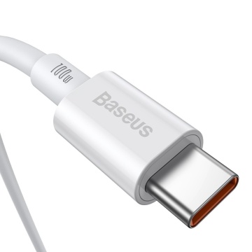 Cablu de date Type-C Baseus Fast Charge 100W, 1m, CATYS-B02 - alb - Img 4