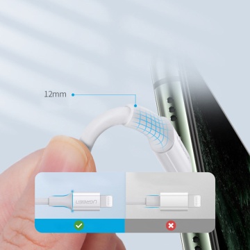Cablu de Date Type-C la Lightning MFI Ugreen, 2m, 3A, alb, 60749, Alb - Img 3
