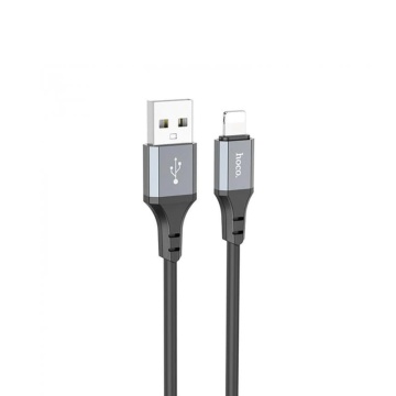 Cablu de date USB la Lightning, 2.4A, 3m Hoco X92, Negru - Img 1