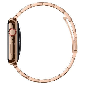 Curea Apple Watch 1/2/3/4/5/6/7/8/9/10/SE/SE 2/Ultra/Ultra 2 (42/44/45/46/49mm) Spigen Modern Fit - Roz/Auriu - Img 5
