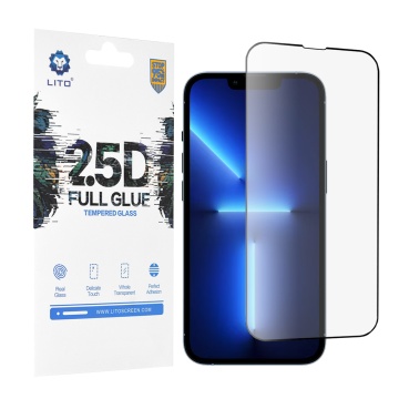 Folie sticla iPhone 13 Pro Max Lito 2.5D Full Glue, Black - Img 1
