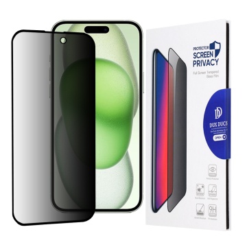 Folie sticla iPhone 15 Plus Dux Ducis Tempered Glass Privacy, Negru - Img 1