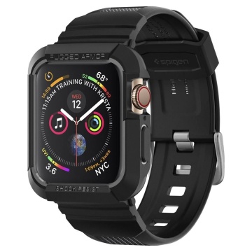 Husa Apple Watch 4/5/6/7/8/9/SE/SE 2 (44/45mm) Spigen Rugged Armor Pro - Negru - Img 1
