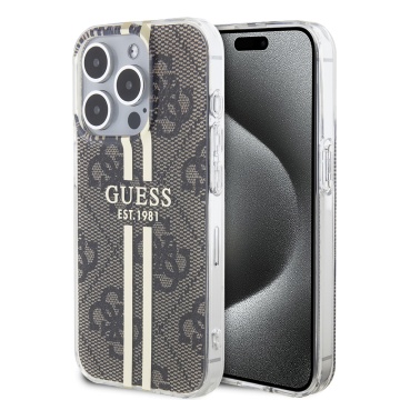 Husa Guess Hardcase IML 4G Gold Stripe iPhone 15 Pro GUHCP15LH4PSEGW- Maro - Img 1