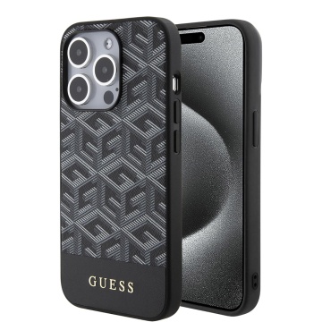Husa Guess iPhone 15 Pro GCube Stripes MagSafe GUHMP15LHGCFSEK - Negru - Img 1