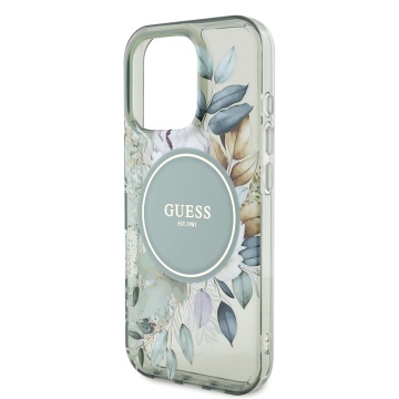 Husa Guess iPhone 16 Pro Liquid Glitter Flower MagSafe, GUHMP16LLFMWTE- Verde - Img 3