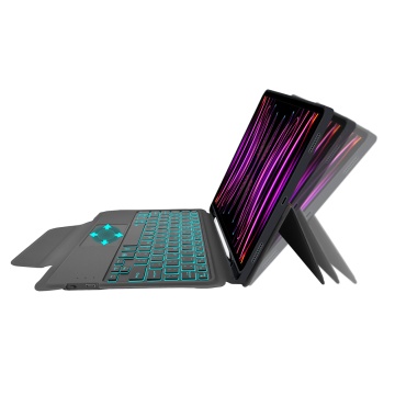 Husa iPad Pro 11 (2018 / 2020 / 2021 / 2022) -Techsuit - KeyTab Pro (cu tastatură fără fir RGB/suport stilou) - Negru (Copy 11) - Img 2
