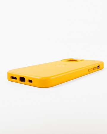 Husa Iphone 12 Pro din piele naturala Portocalie MagSafe - Img 2