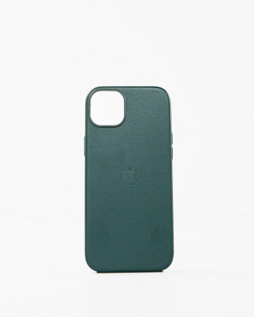 Husa Iphone 14 Plus din piele naturala Verde MagSafe - Img 1