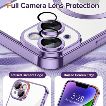 Husa IPhone 14 Plus Techsuit - Luxury Crystal MagSafe, Violet - Img 4