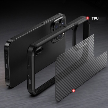 Husa Iphone 14 Pro Max din Fibra de Carbon, Negru - Img 2