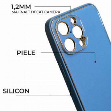 Husa Iphone 14 Pro Max din piele ecologica Navy Blue - Img 2