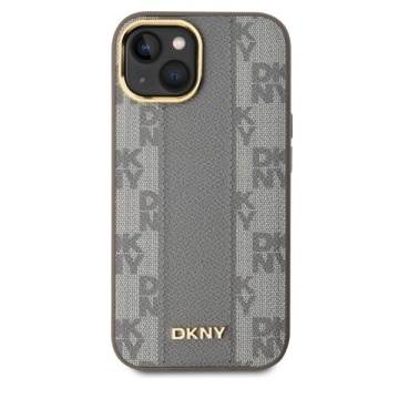Husa iPhone 15 - DKNY Leather Checkered Mono Pattern MagSafe (DKHMP15SPCPVSLE) - Beige - Img 3