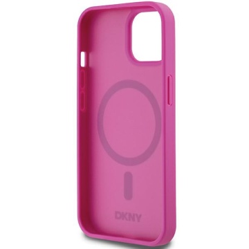 Husa iPhone 15 - DKNY Leather Pattern Metal Logo MagSafe (DKHMP15SPSHRPSP) - Pink - Img 4
