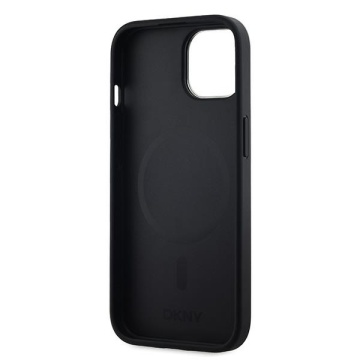 Husa iPhone 15 Plus - DKNY Leather Checkered Mono Pattern MagSafe (DKHMP15MPCPVSLK) - Black - Img 6
