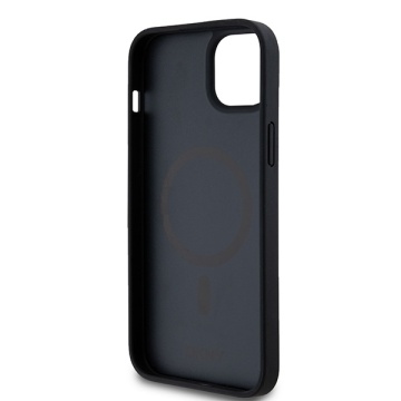Husa iPhone 15 Plus - DKNY Leather Monogram Pattern Metal Logo MagSafe (DKHMP15MPSHRPSK) - Black - Img 6