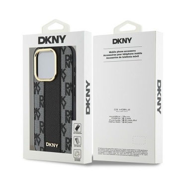 Husa iPhone 15 Pro - DKNY Leather Checkered Mono Pattern MagSafe (DKHMP15LPCPVSLK) - Black - Img 6