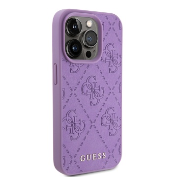 Husa iPhone 15 Pro Guess Leather 4G Stamped GUHCP15LP4EPMU- Violet - Img 5