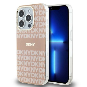 Husa iPhone 15 Pro Max - DKNY IML Mono & Stripe MagSafe (DKHMP15XHRHSEP) - Pink - Img 1