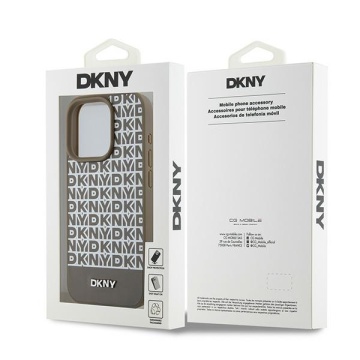 Husa iPhone 15 Pro Max - DKNY Leather Printed Pattern Metal Logo MagSafe (DKHMP15XPSOSPW) - Brown - Img 6