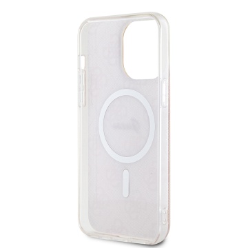 Husa iPhone 15 Pro Max originala Guess IML 4G MagSafe GUHMP15XH4STP - Roz - Img 4