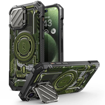 Husa iPhone 15 Pro Max Supcase Unicorn Beetle XT MagSafe - Verde Circuit - Img 1