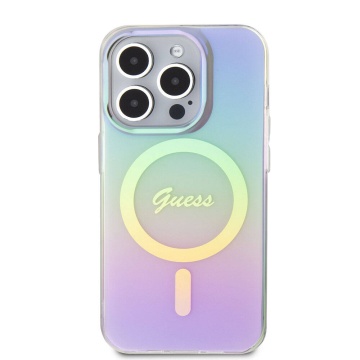 Husa iPhone 15 Pro originala Guess IML Iridescent MagSafe GUHMP15LHITSU- Violet - Img 2