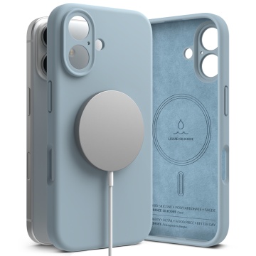 Husa iPhone 16 Plus Ringke Silicone Magnetic MagSafe - Albastru - Img 4