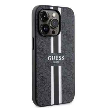 Husa originala Guess iPhone 15 Pro Hardcase 4G Printed Stripes MagSaf GUHMP15LP4RPSK- Negru - Img 2