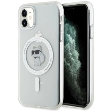 Husa pentru iPhone 11 - Karl Lagerfeld IML MagSafe (KLHMN61HLSCHH) - White Metal Choupette`s Head - Img 1