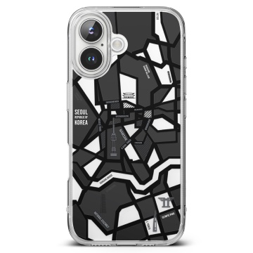 Husa pentru iPhone 16 Plus - Ringke Fusion Design - Seoul Map Black - Img 3
