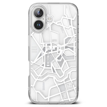 Husa pentru iPhone 16 - Ringke Fusion Design - Seoul Map White - Img 3
