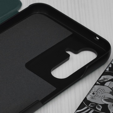 Husa Samsung Galaxy A54 Eco Leather View flip tip carte, Dark Green - Img 2