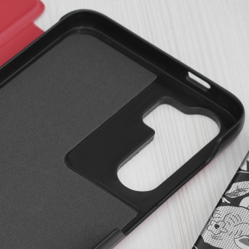 Husa Samsung Galaxy S23 FE Eco Leather View flip tip carte, Red - Img 3
