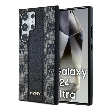 Husa Samsung Galaxy S24 Ultra - DKNY Leather Checkered Mono Pattern MagSafe (DKHMS24LPCPVSLK) - Black - Img 1